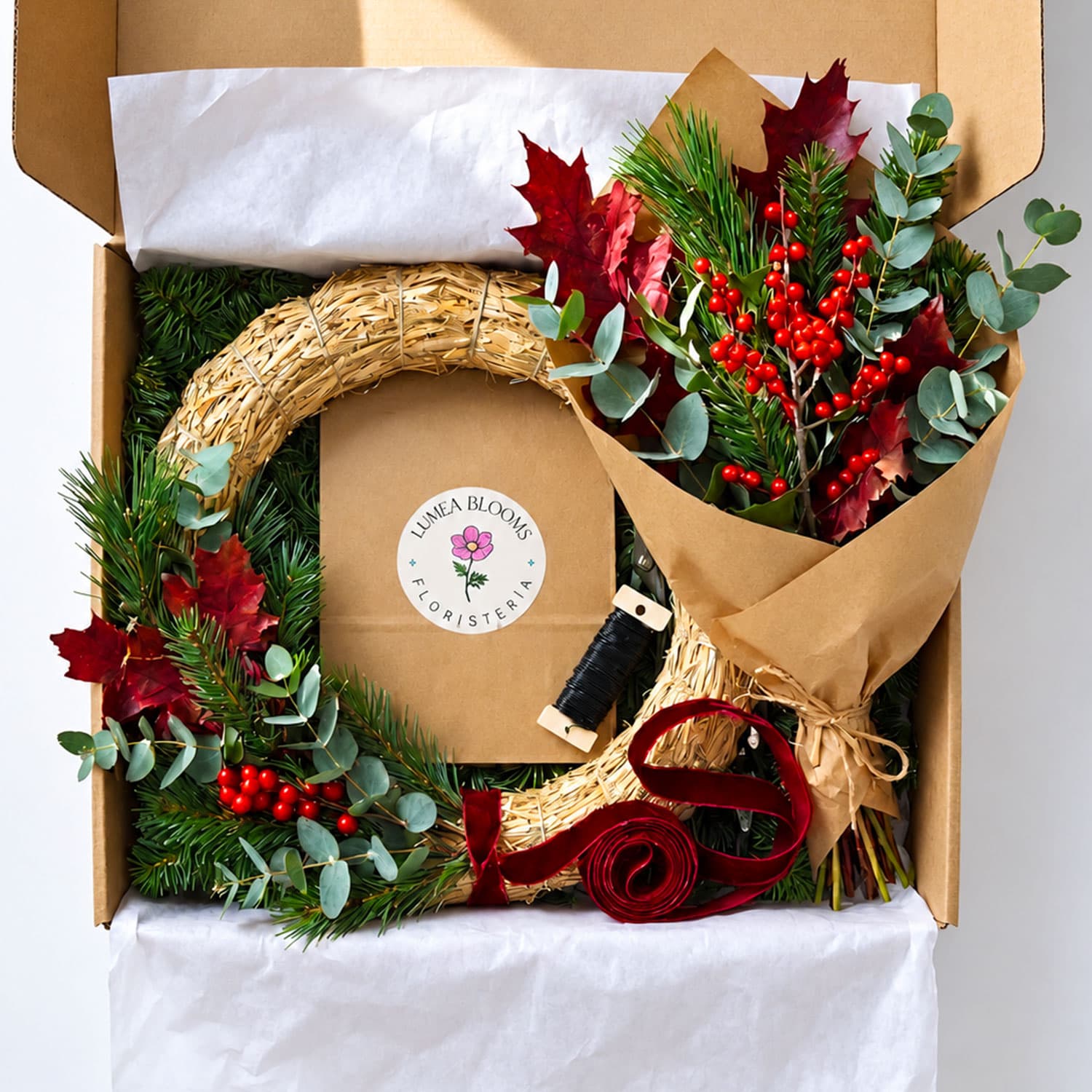 Kit DIY corona de Navidad artesanal