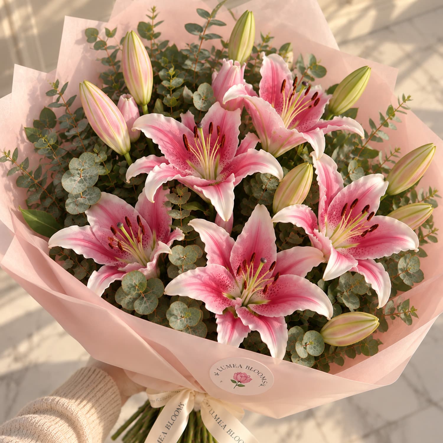 Ramo de Lirios Rosas (Lilium)